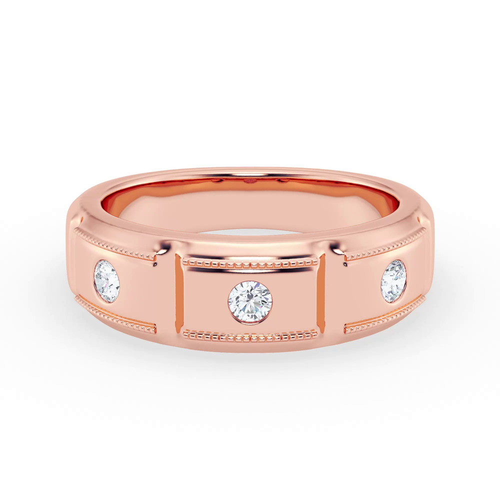 360 degree view of Milgrain Brick Diamond Band (7.00mm)