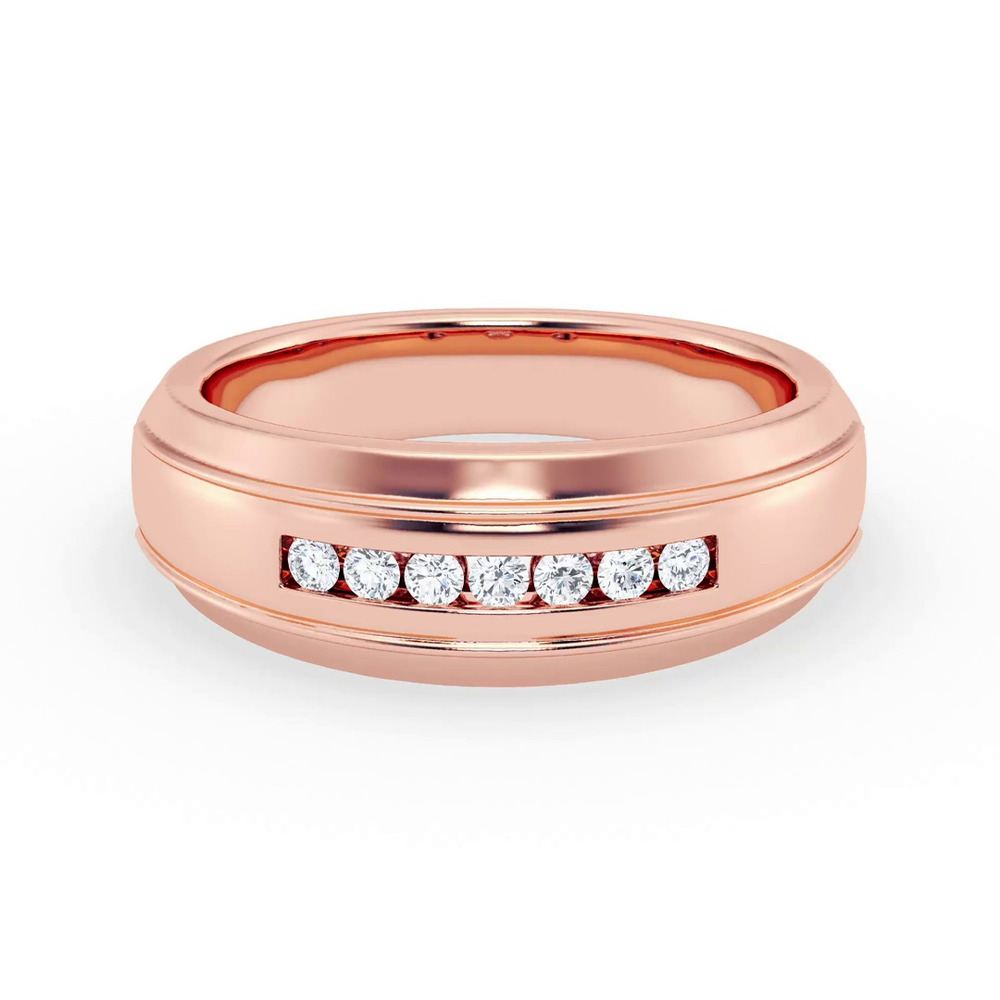 360 degree view of Grooved Channel-Set Diamond Band (7.5mm)