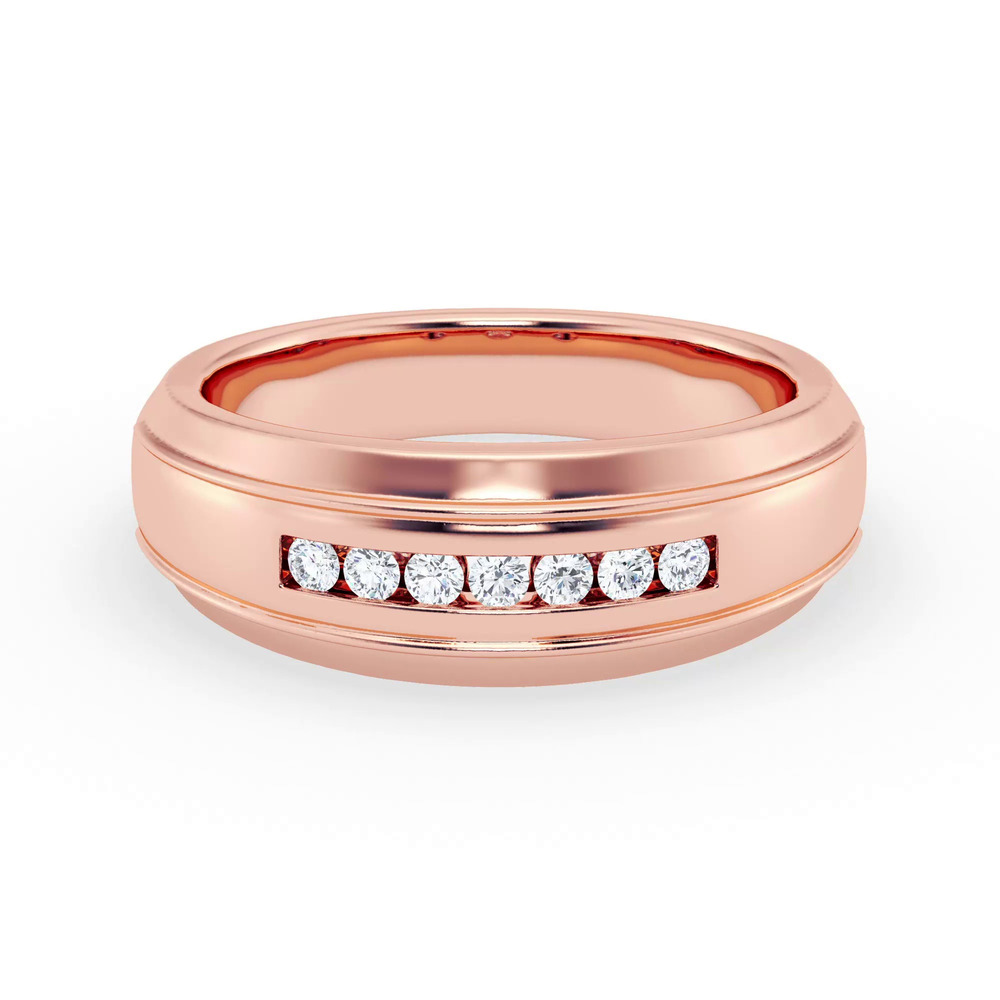 360 degree view of Grooved Channel-Set Diamond Band (7.5mm)