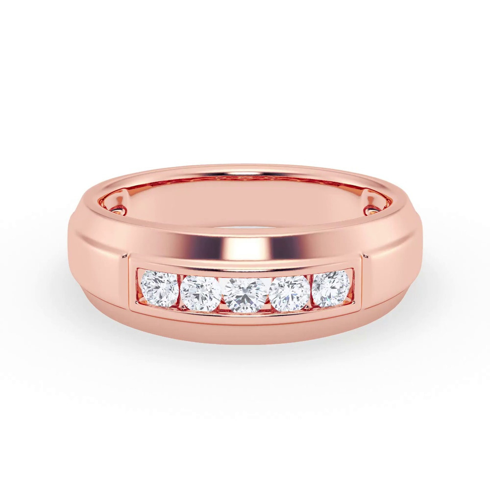 360 degree view of Raised Channel-Set Diamond Band (7mm)