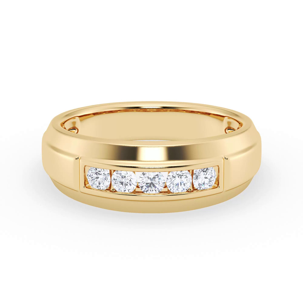 360 degree view of Raised Channel-Set Diamond Band (7mm)