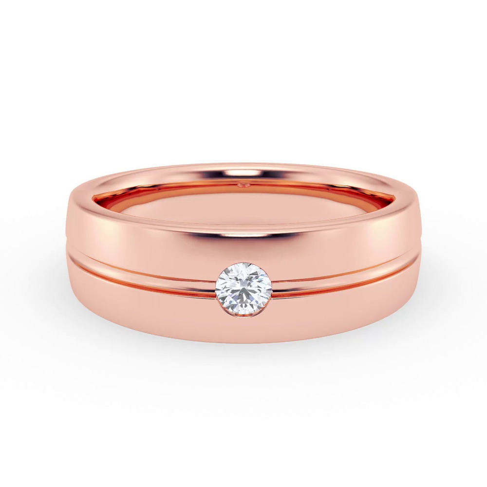 360 degree view of Grooved Diamond Solitaire Band (7mm)