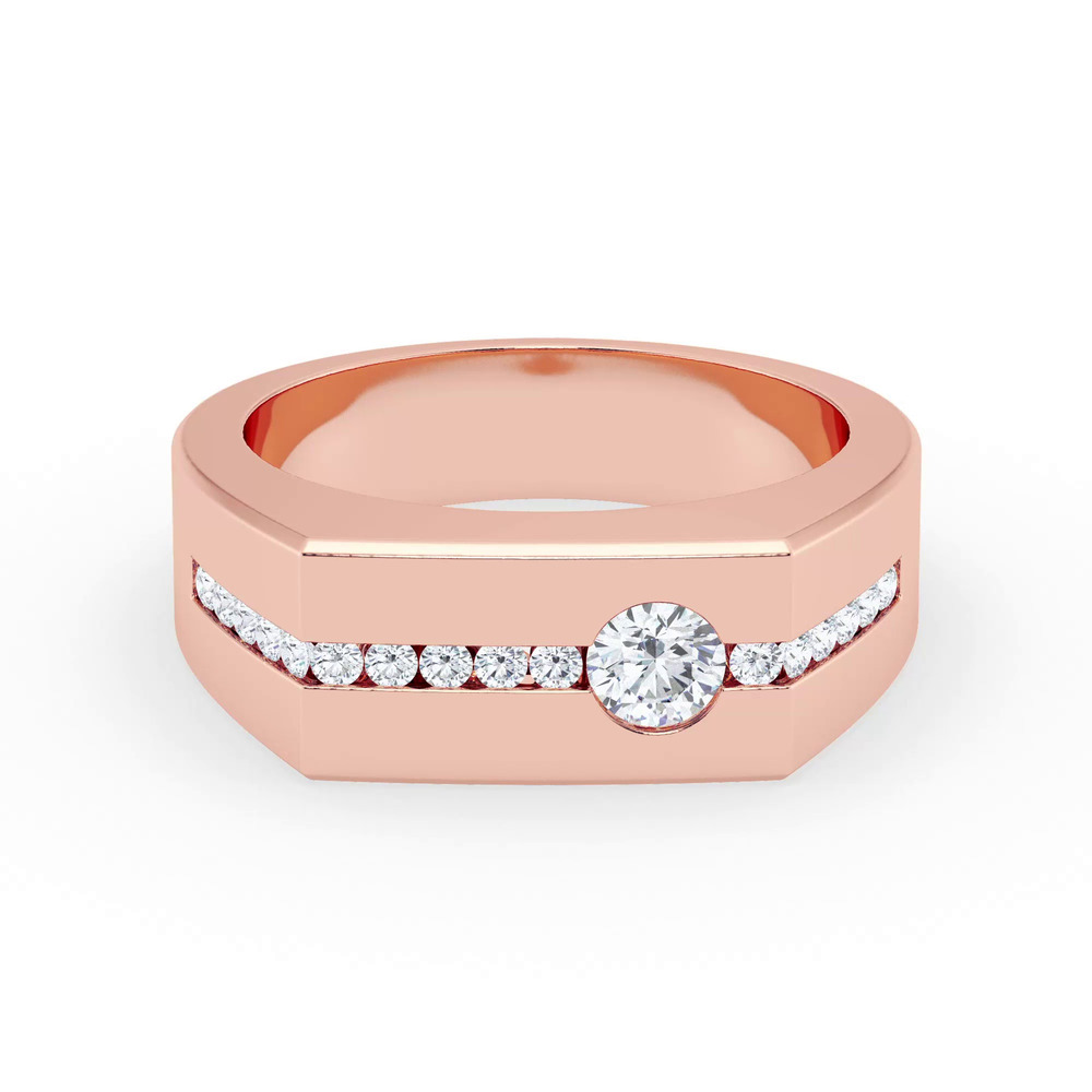 360 degree view of Angled Pavé Diamond Band (7.5mm)