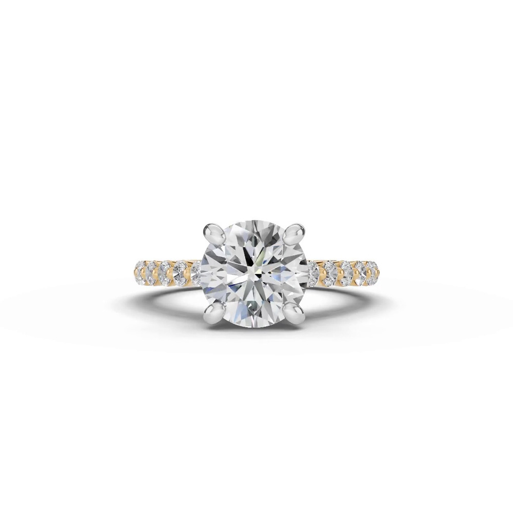 360 degree view of Signature Hearts & Arrows Shared Prong Cathedral Engagement Ring (1/2ct. tw.)