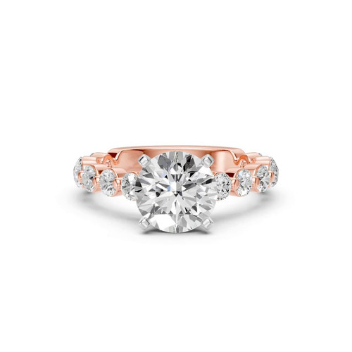 360 degree view of Signature Hearts & Arrows Shared Prong Cathedral Engagement Ring (.95ct. tw.)