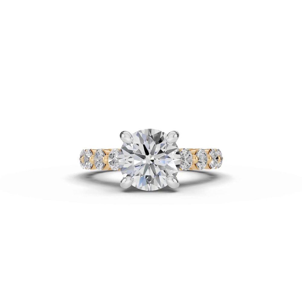 360 degree view of Signature Hearts & Arrows Shared Prong Cathedral Engagement Ring (.95ct. tw.)