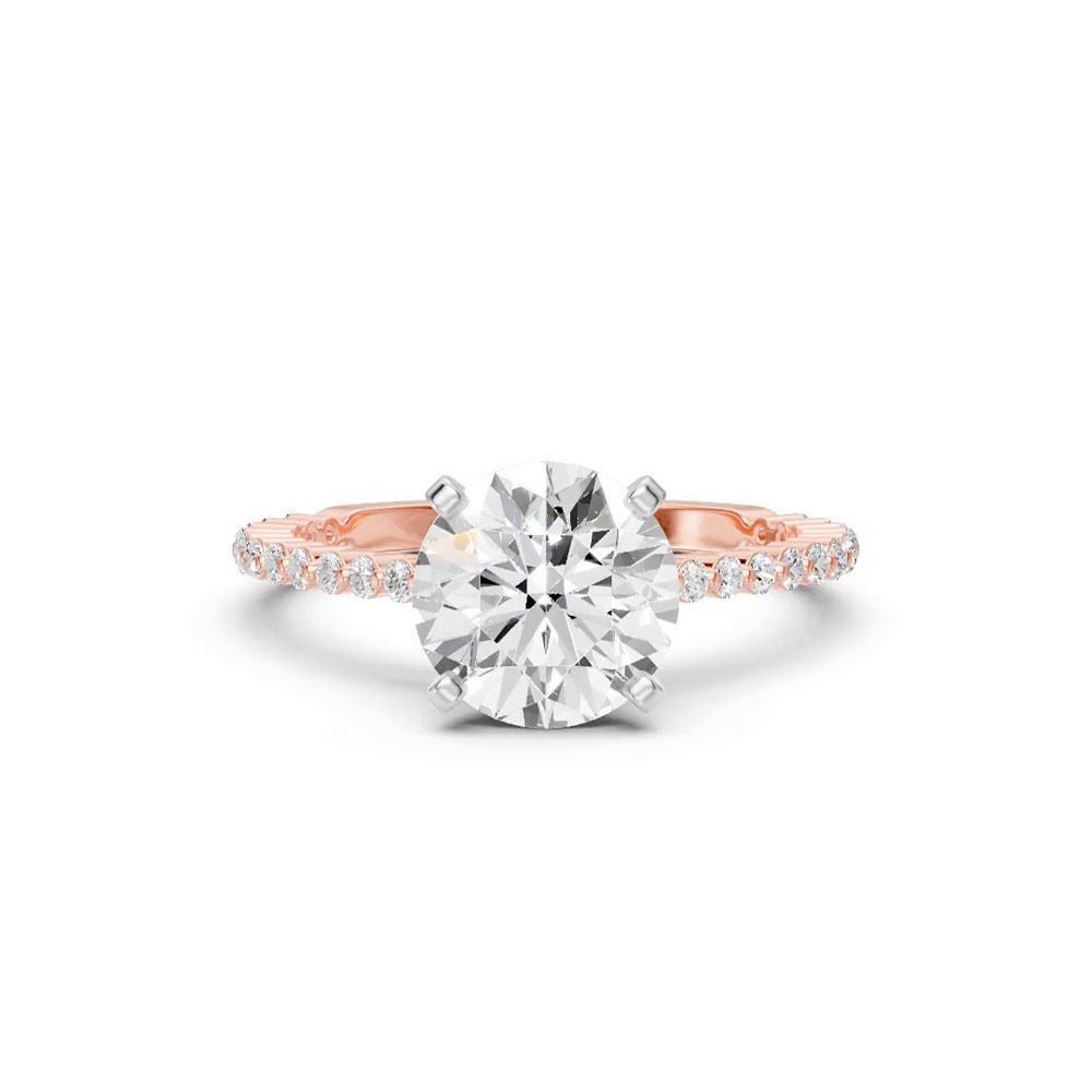 360 degree view of Signature Hearts & Arrows Shared Prong Hidden Halo Cathedral Engagement Ring (.35ct. tw.)