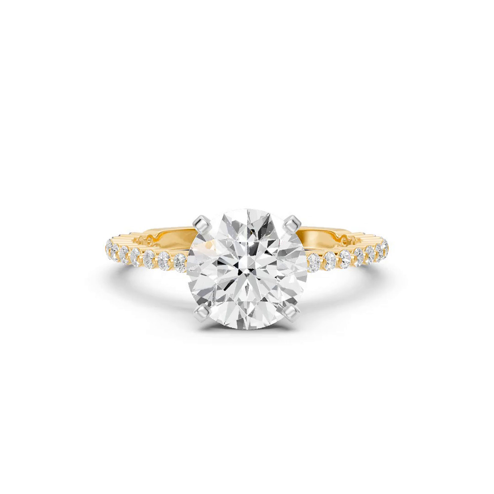 360 degree view of Signature Hearts & Arrows Shared Prong Hidden Halo Cathedral Engagement Ring (.35ct. tw.)