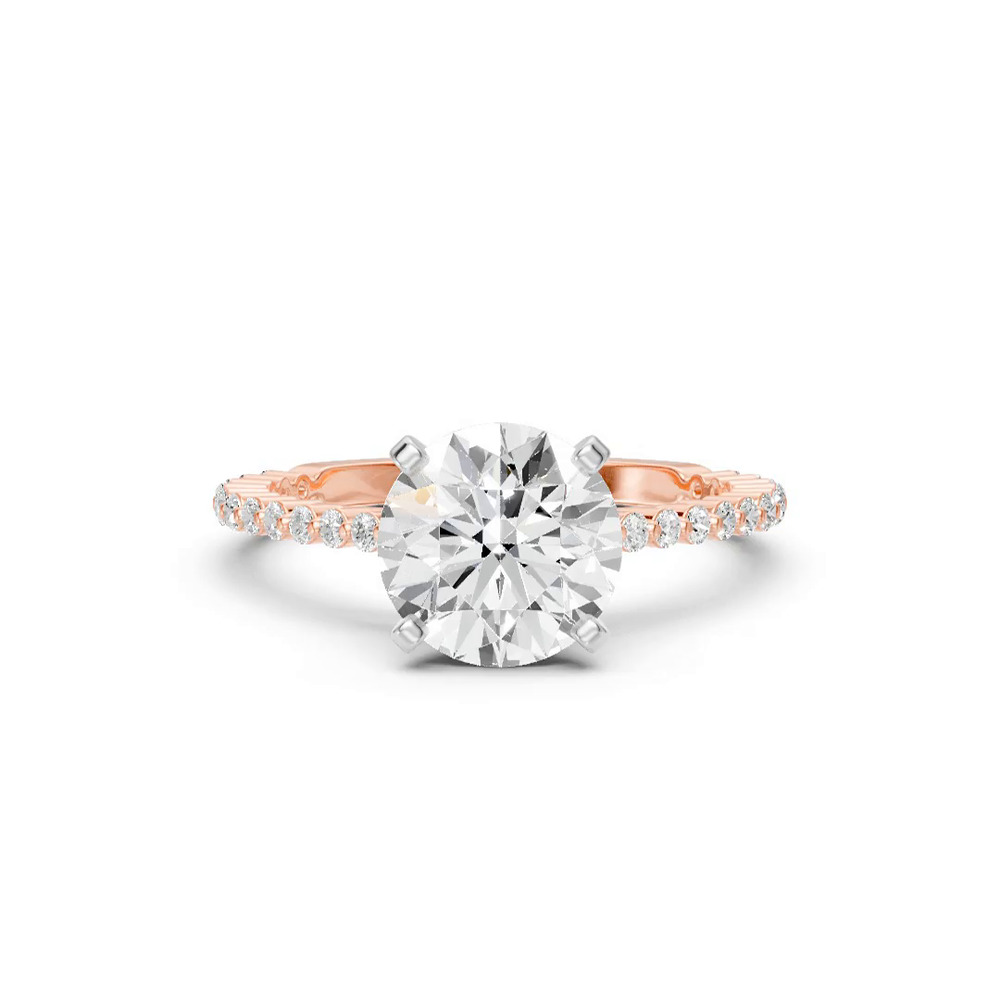 360 degree view of Signature Hearts & Arrows Shared Prong Hidden Halo Cathedral Engagement Ring (.35ct. tw.)