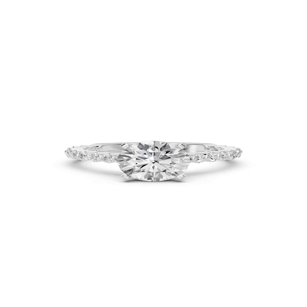 360 degree view of Signature Hearts & Arrows Shared Prong Hidden Halo Cathedral Engagement Ring (.60ct. tw.)