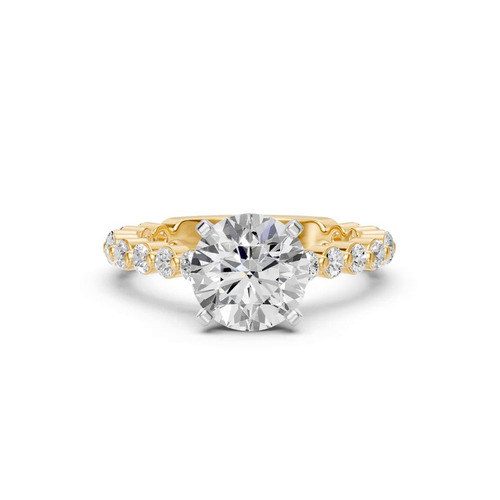 360 degree view of Signature Hearts & Arrows Shared Prong Hidden Halo Cathedral Engagement Ring (.80ct. tw.)