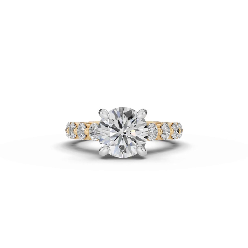 360 degree view of Signature Hearts & Arrows Shared Prong Hidden Halo Cathedral Engagement Ring (1.05ct. tw.)