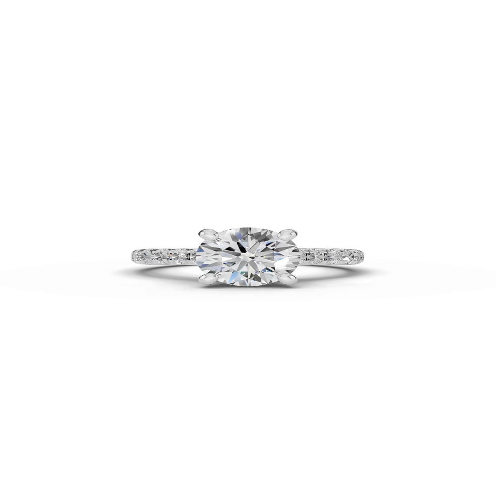 360 degree view of Signature Hearts & Arrows Classic Pavé Cathedral Engagement Ring (.45ct. tw.)
