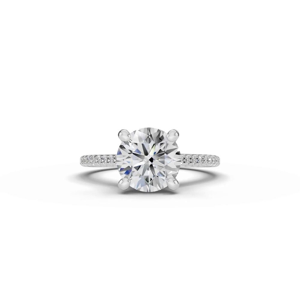 360 degree view of Tradition Hidden Halo Cathedral Pavé Engagement Ring (1/4ct. tw.)