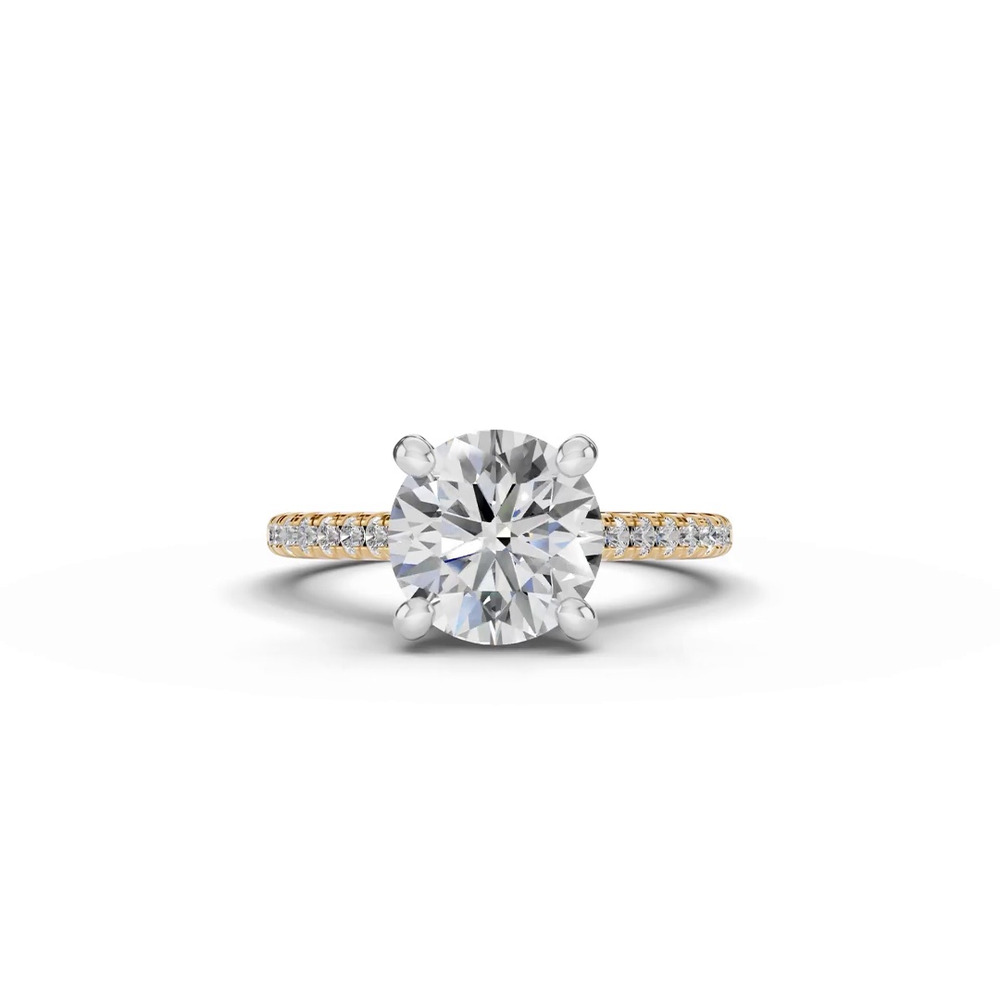 360 degree view of Signature Hearts & Arrows Classic Hidden Halo Cathedral Engagement Ring (.30ct. tw.)