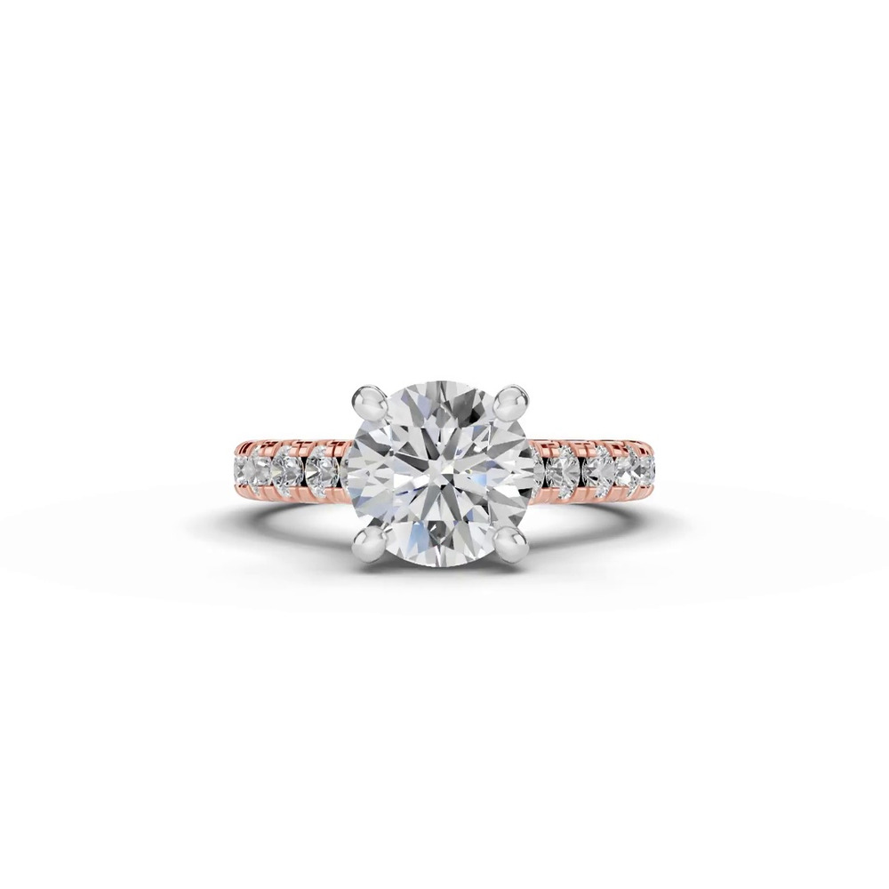 360 degree view of Signature Hearts & Arrows Classic Hidden Halo Cathedral Engagement Ring (.80ct. tw.)