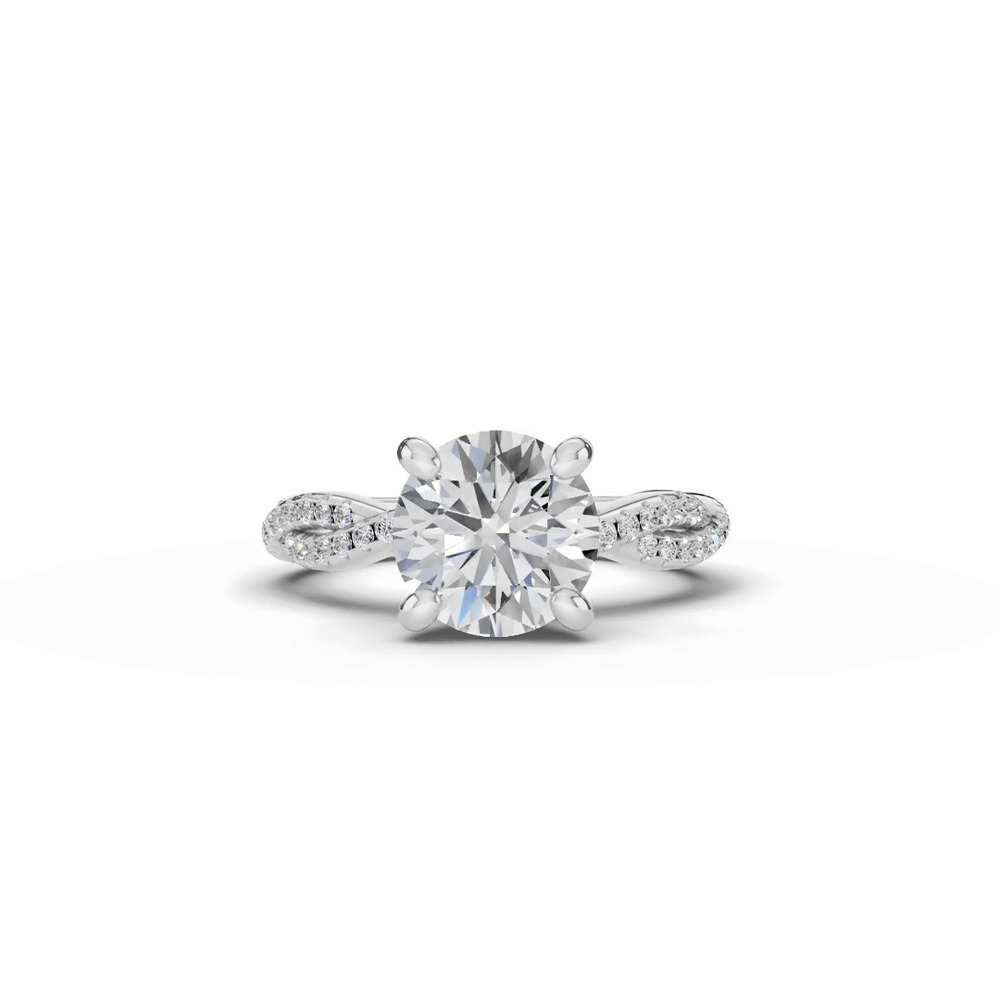 360 degree view of Signature Hearts & Arrows Pavé Spiral Engagement Ring