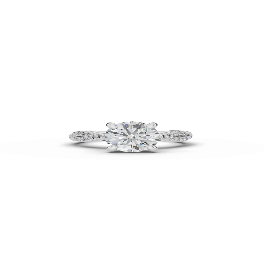 360 degree view of Signature Hearts & Arrows Pavé Spiral Engagement Ring
