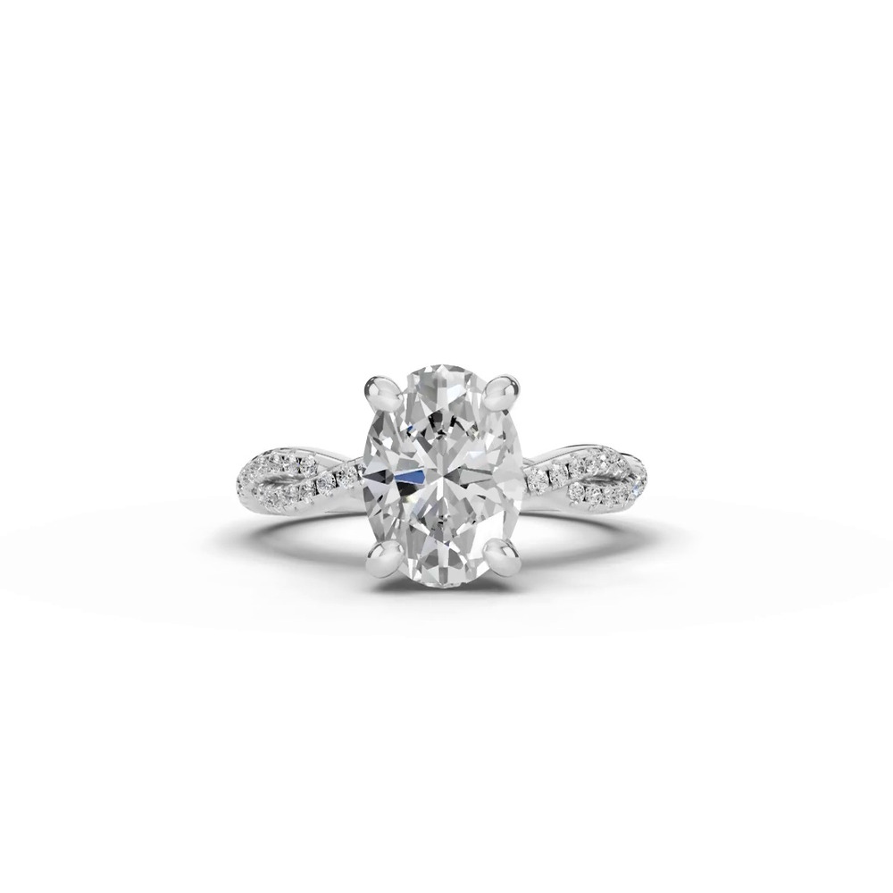 360 degree view of Signature Hearts & Arrows Pavé Spiral Engagement Ring