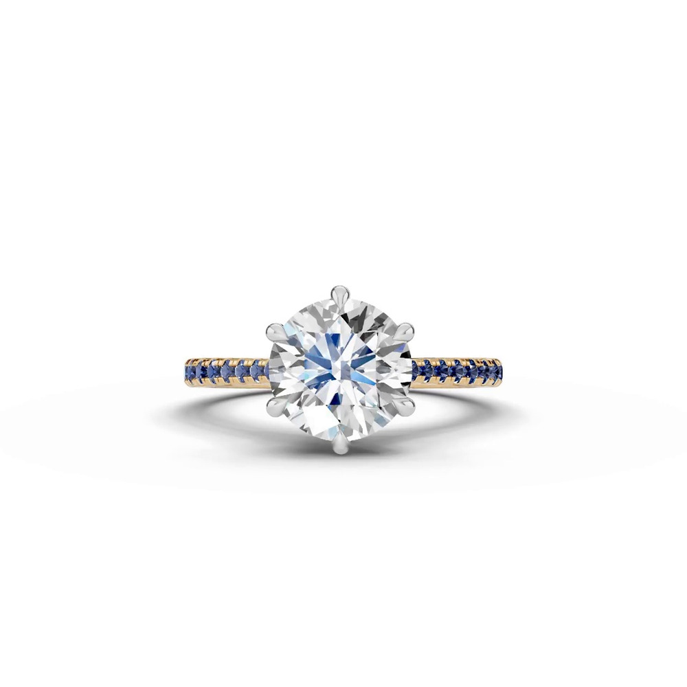 360 degree view of Tradition Cathedral Sapphire Two-Tone Engagement Ring (0.20 ct. tw.)