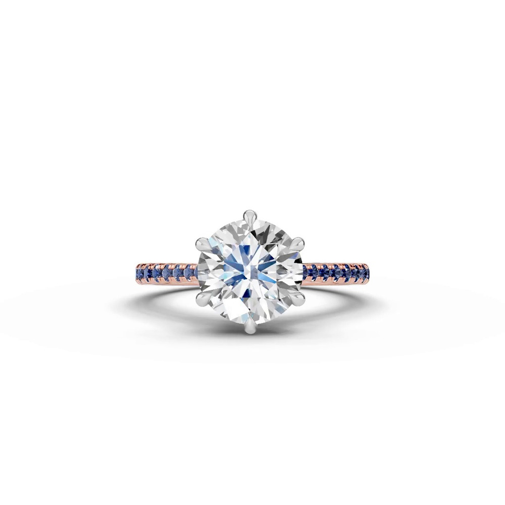 360 degree view of Tradition Cathedral Sapphire Two-Tone Engagement Ring (0.20 ct. tw.)