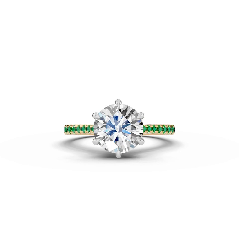 360 degree view of Tradition Cathedral Tsavorite Two-Tone Engagement Ring (0.20 ct. tw.)