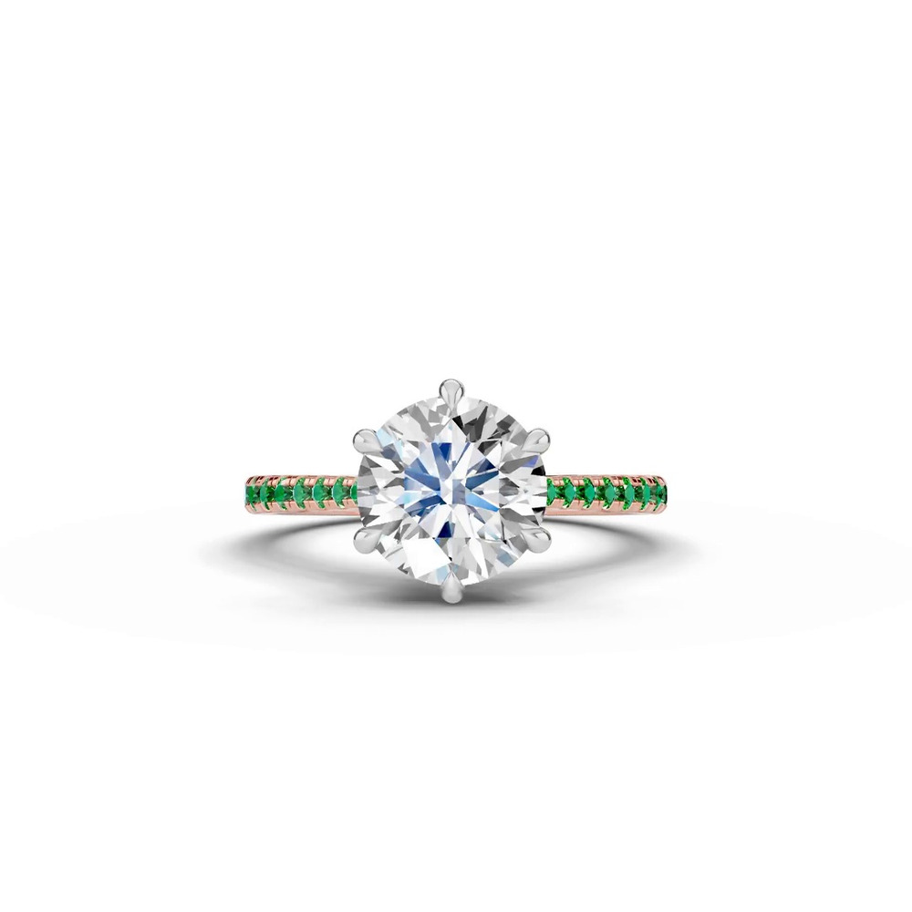 360 degree view of Tradition Cathedral Tsavorite Two-Tone Engagement Ring (0.20 ct. tw.)