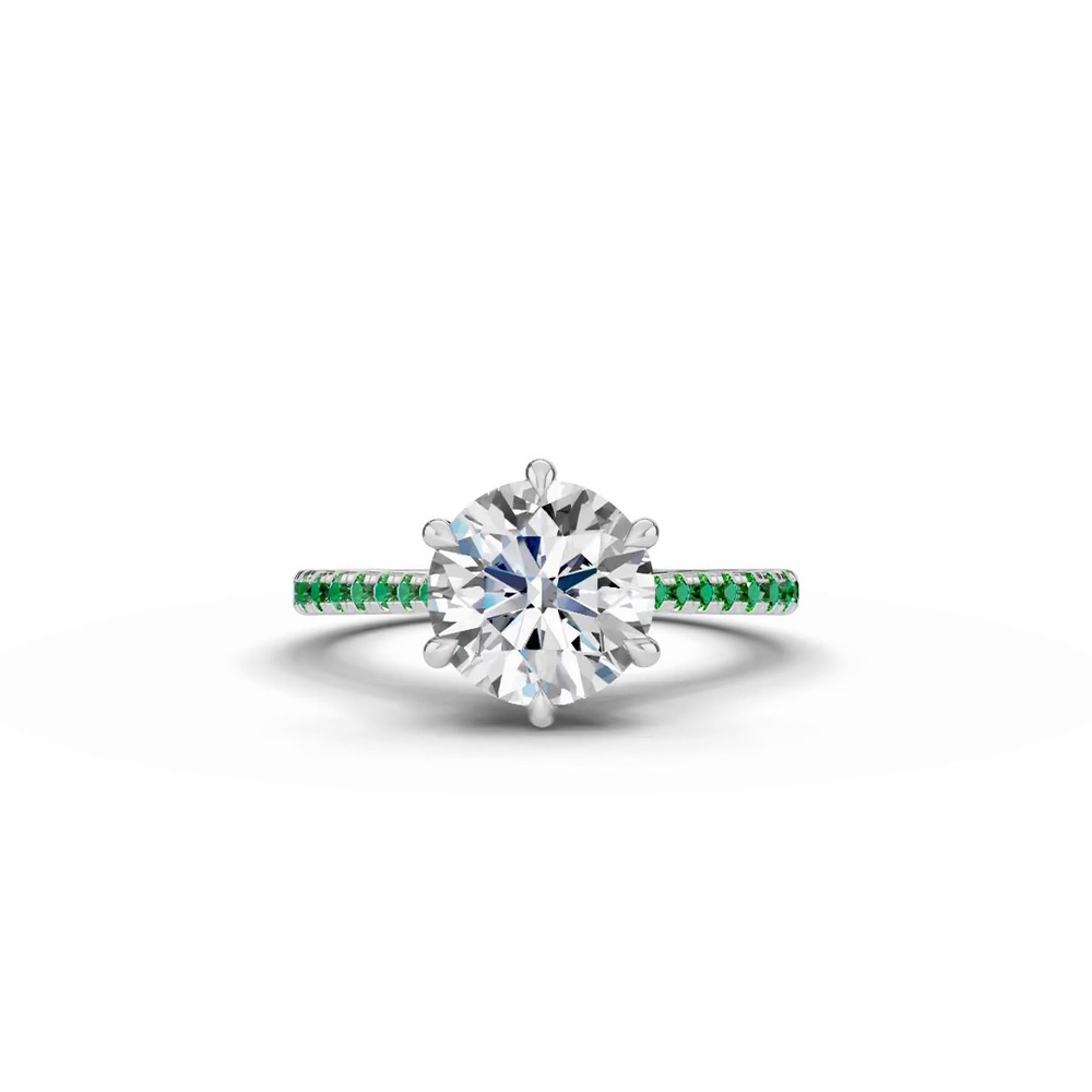 360 degree view of Tradition Cathedral Tsavorite Engagement Ring (0.20 ct. tw.)