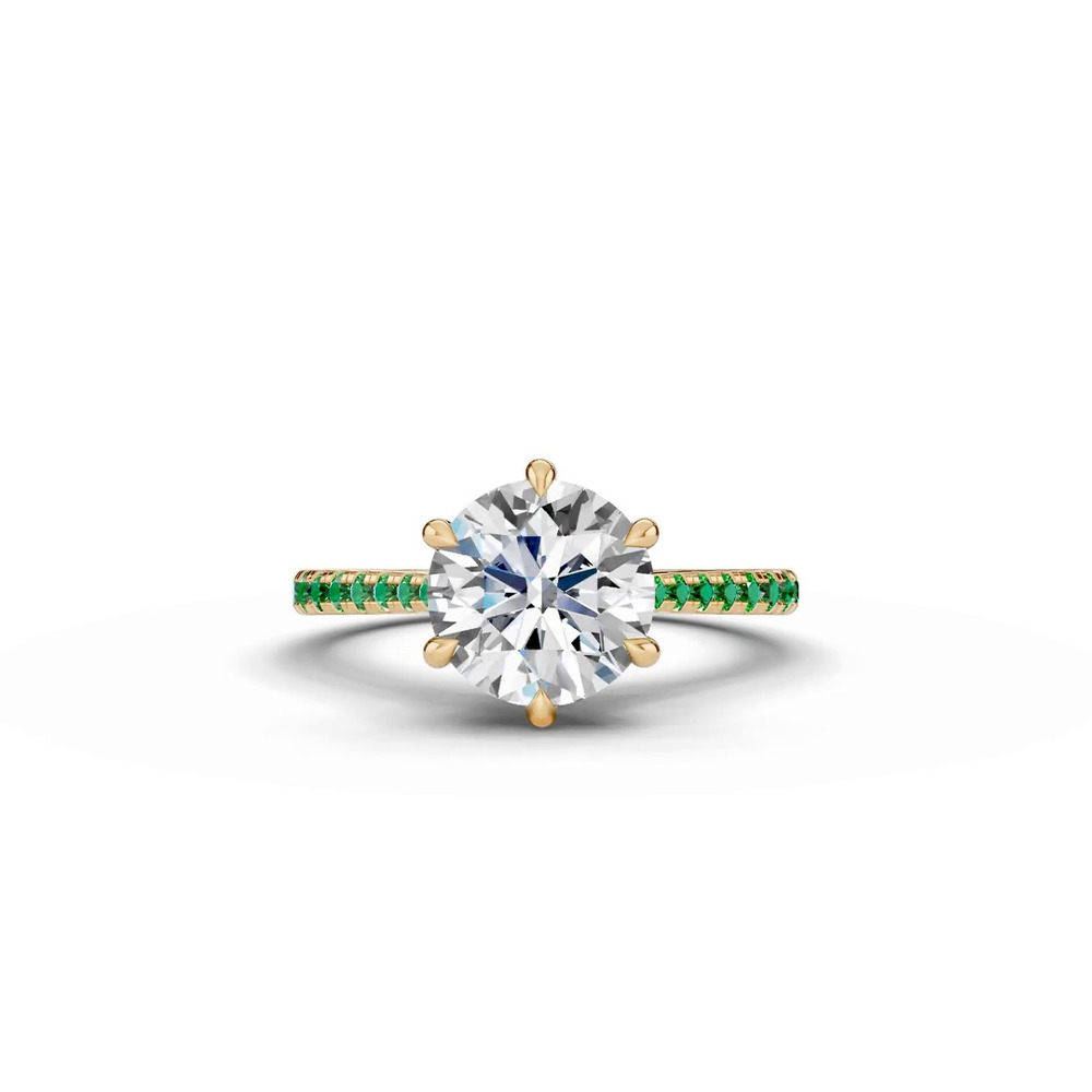 360 degree view of Tradition Cathedral Tsavorite Engagement Ring (0.20 ct. tw.)