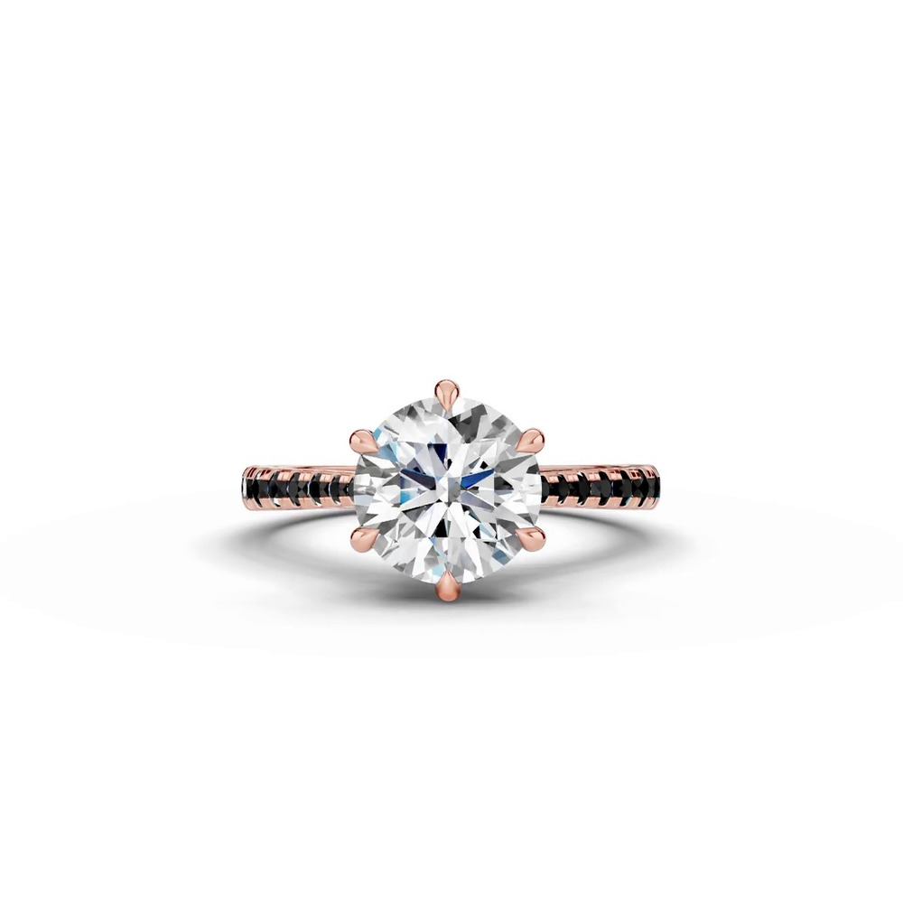 360 degree view of Tradition Cathedral Black Diamond Engagement Ring (0.30 ct. tw.)