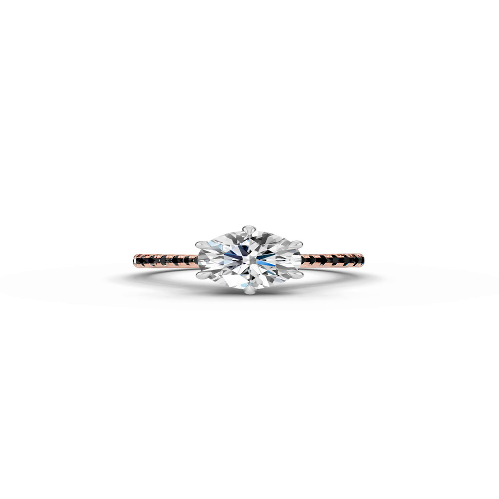 360 degree view of Tradition Cathedral Black Diamond Two-Tone Engagement Ring (0.30 ct. tw.)