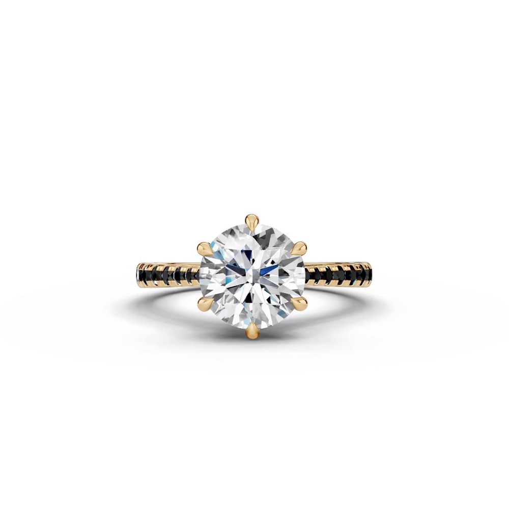 360 degree view of Tradition Cathedral Black Diamond Engagement Ring (0.30 ct. tw.)