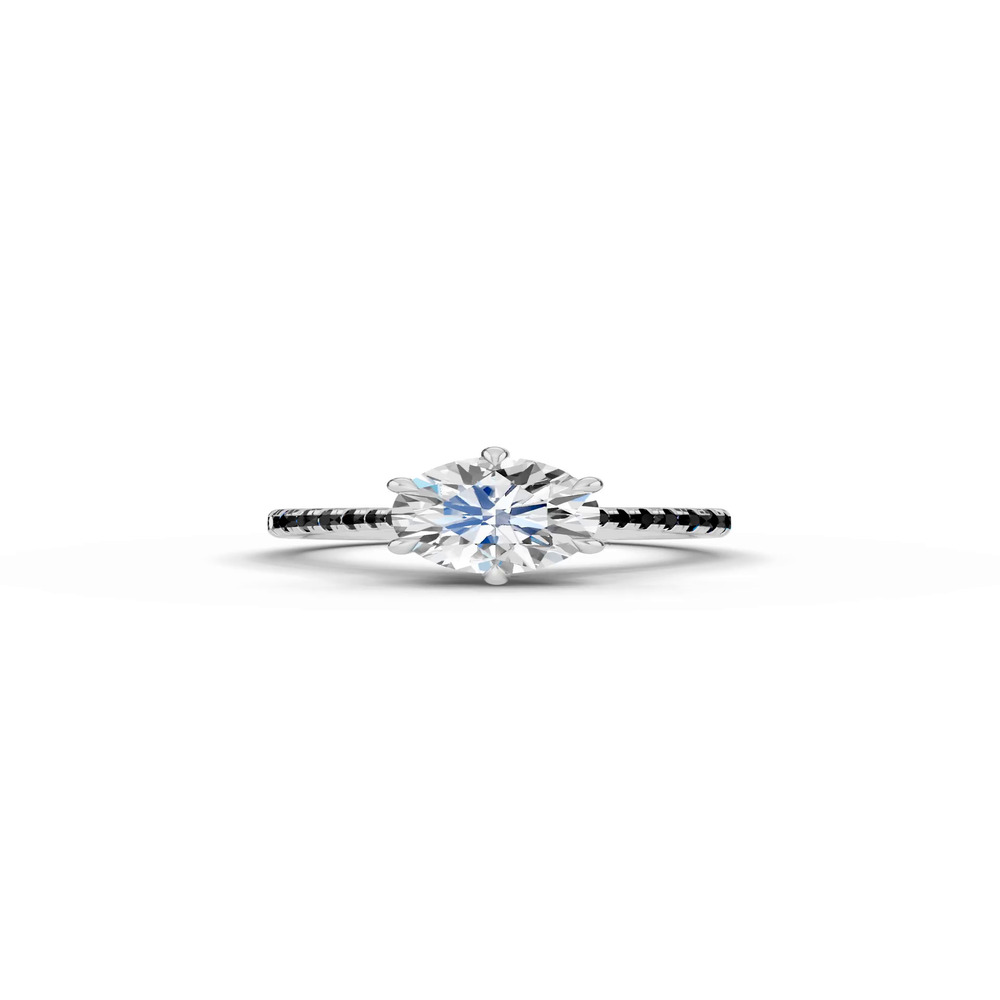 360 degree view of Tradition Cathedral Black Diamond Engagement Ring (0.30 ct. tw.)