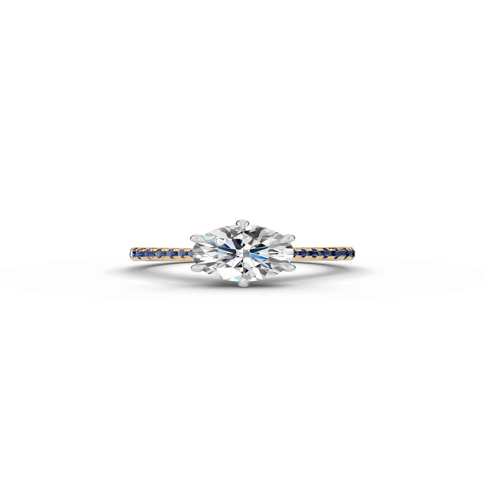360 degree view of Tradition Cathedral Sapphire Two-Tone Engagement Ring (0.30 ct. tw.)