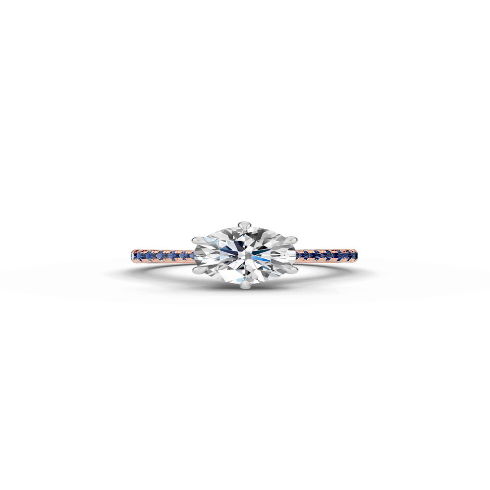 360 degree view of Tradition Cathedral Sapphire Two-Tone Engagement Ring (0.30 ct. tw.)