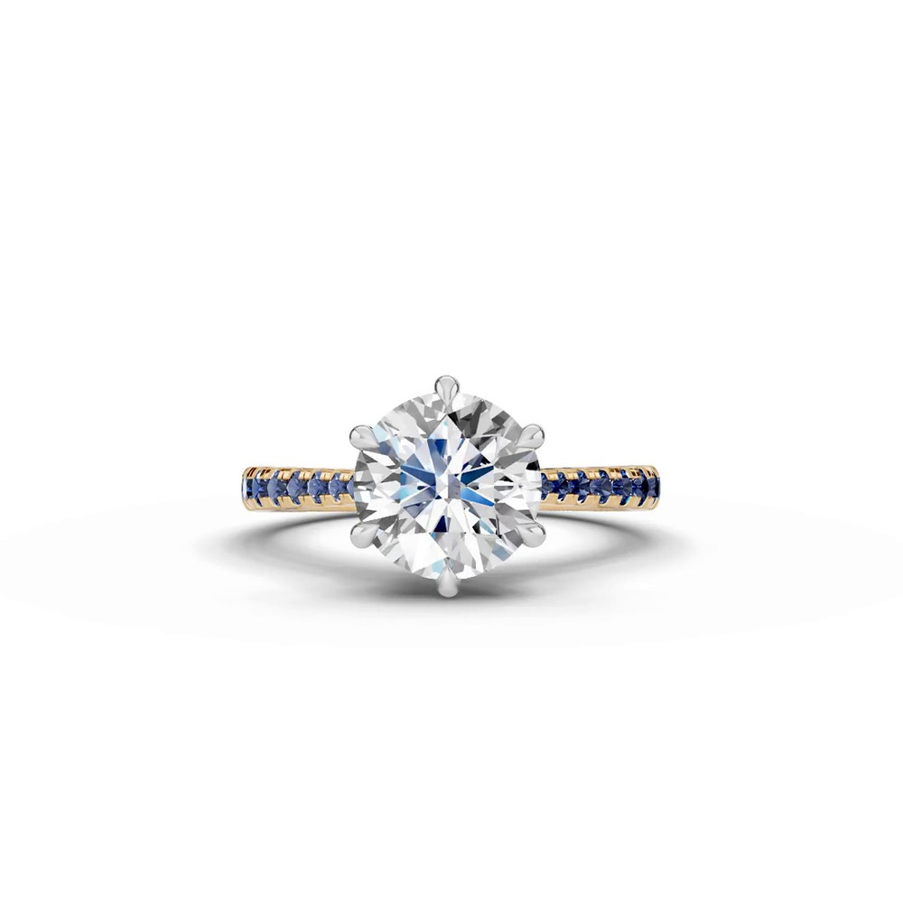 360 degree view of Tradition Cathedral Sapphire Two-Tone Engagement Ring (0.30 ct. tw.)