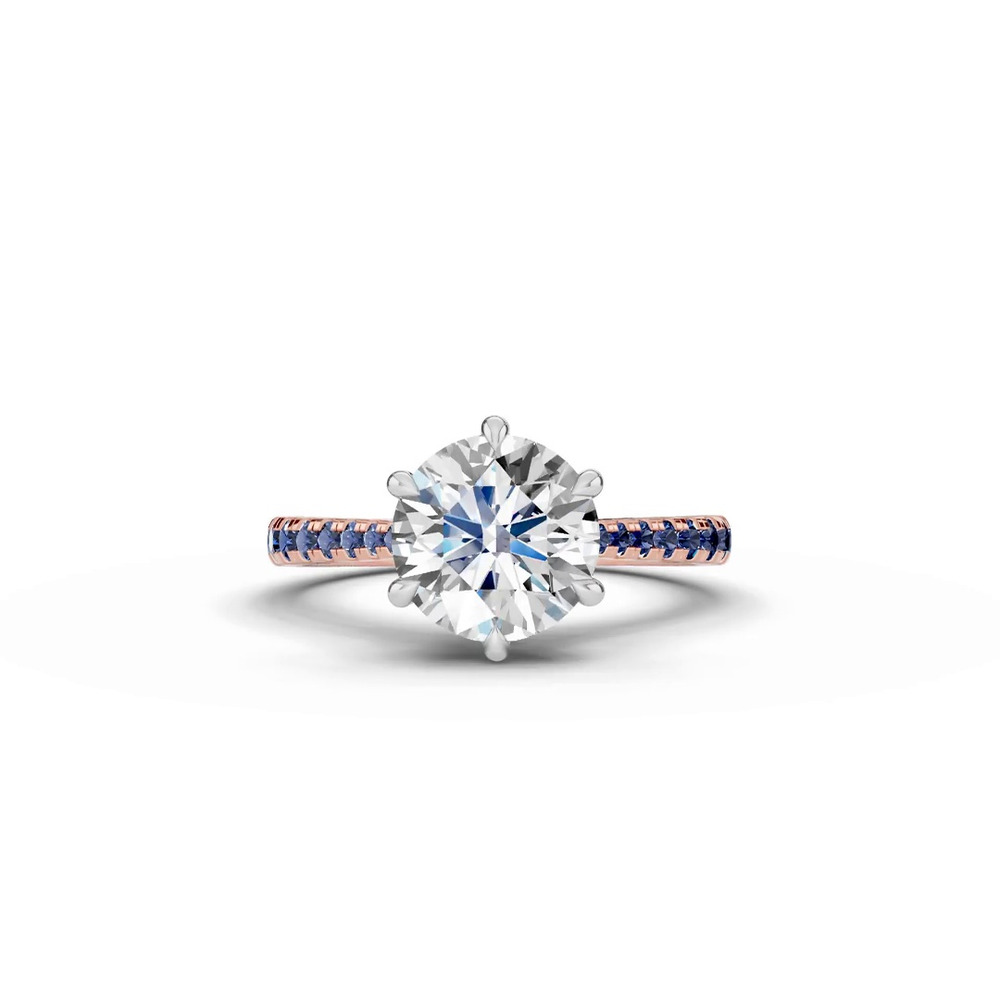 360 degree view of Tradition Cathedral Sapphire Two-Tone Engagement Ring (0.30 ct. tw.)