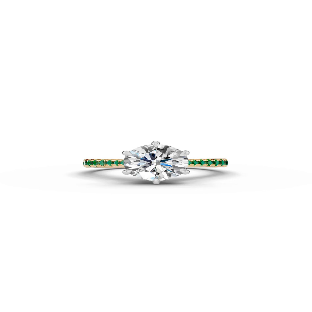 360 degree view of Tradition Cathedral Tsavorite Two-Tone Engagement Ring (0.30 ct. tw.)