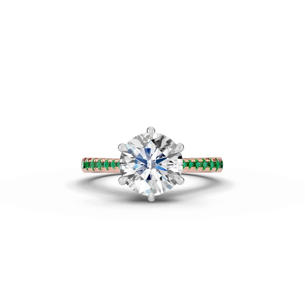 360 degree view of Tradition Cathedral Tsavorite Two-Tone Engagement Ring (0.30 ct. tw.)