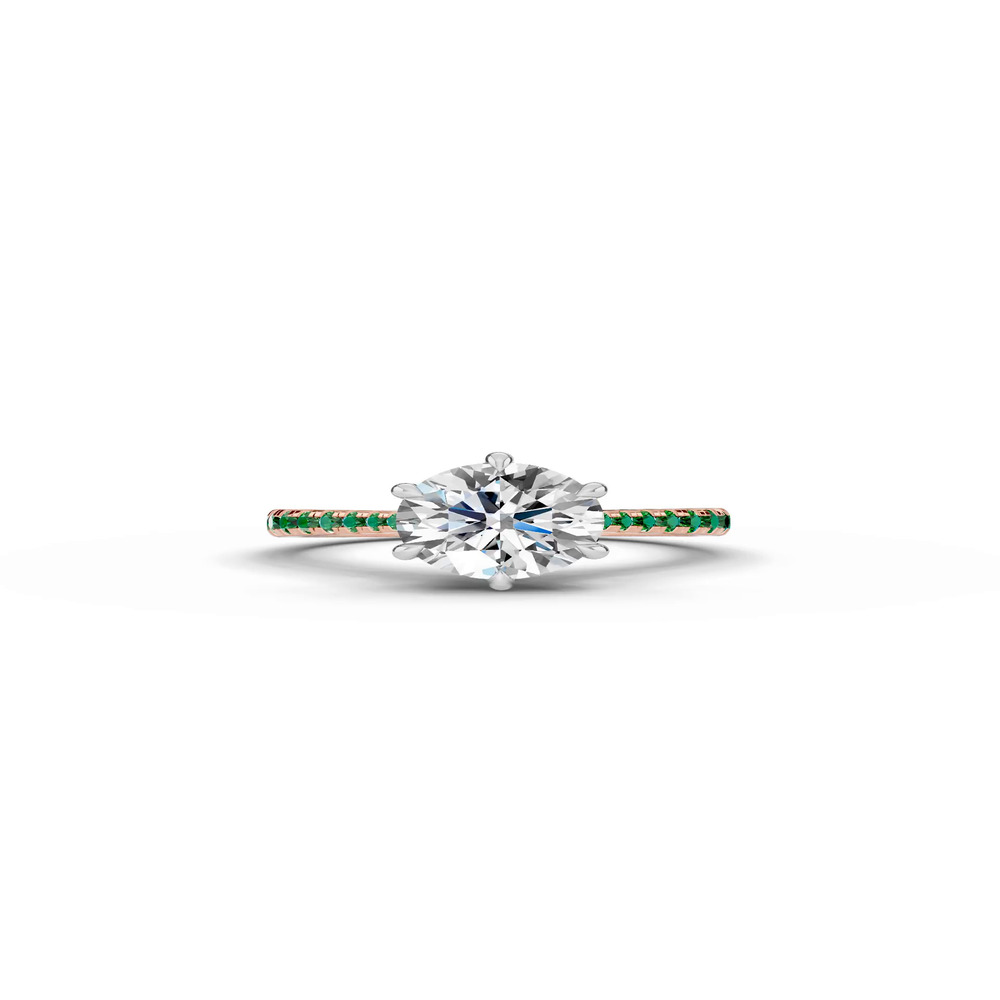 360 degree view of Tradition Cathedral Tsavorite Two-Tone Engagement Ring (0.30 ct. tw.)