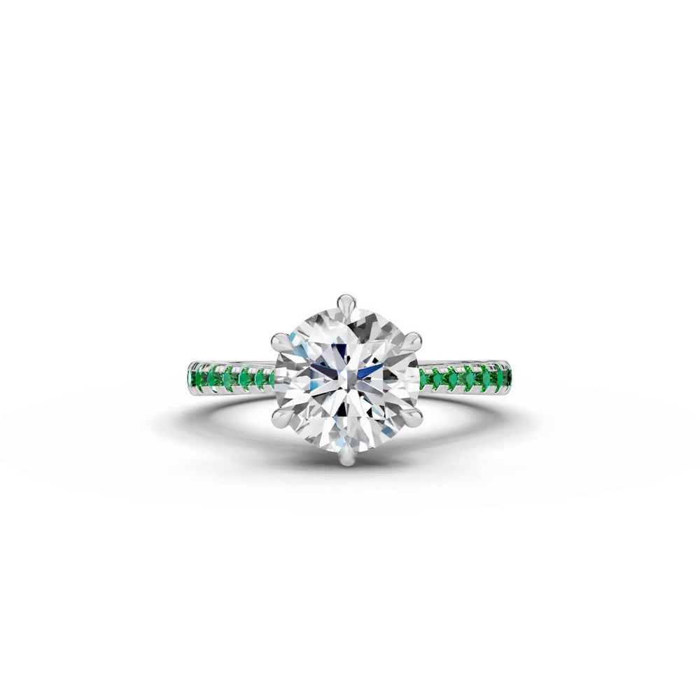 360 degree view of Tradition Cathedral Tsavorite Engagement Ring (0.30 ct. tw.)