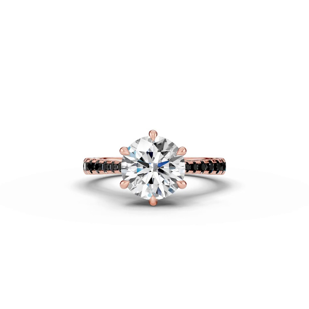 360 degree view of Tradition Cathedral Black Diamond Engagement Ring (0.35 ct. tw.)