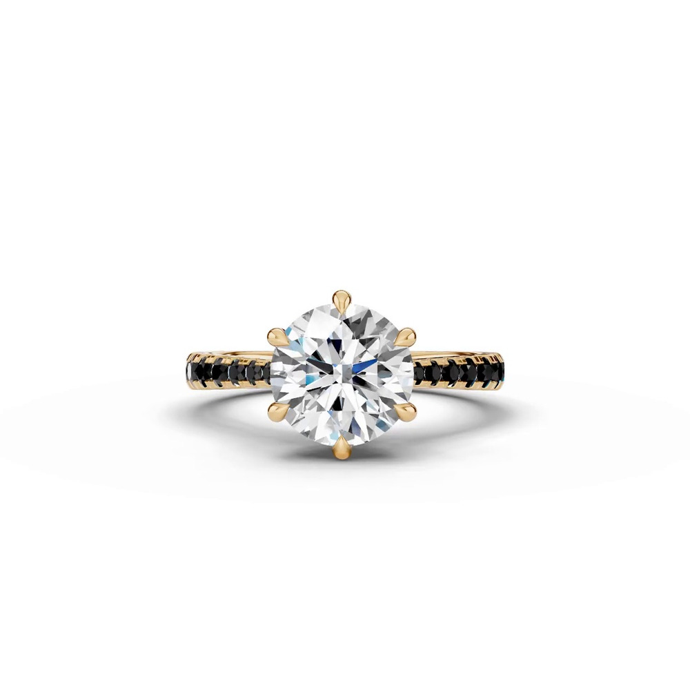 360 degree view of Tradition Cathedral Black Diamond Engagement Ring (0.35 ct. tw.)