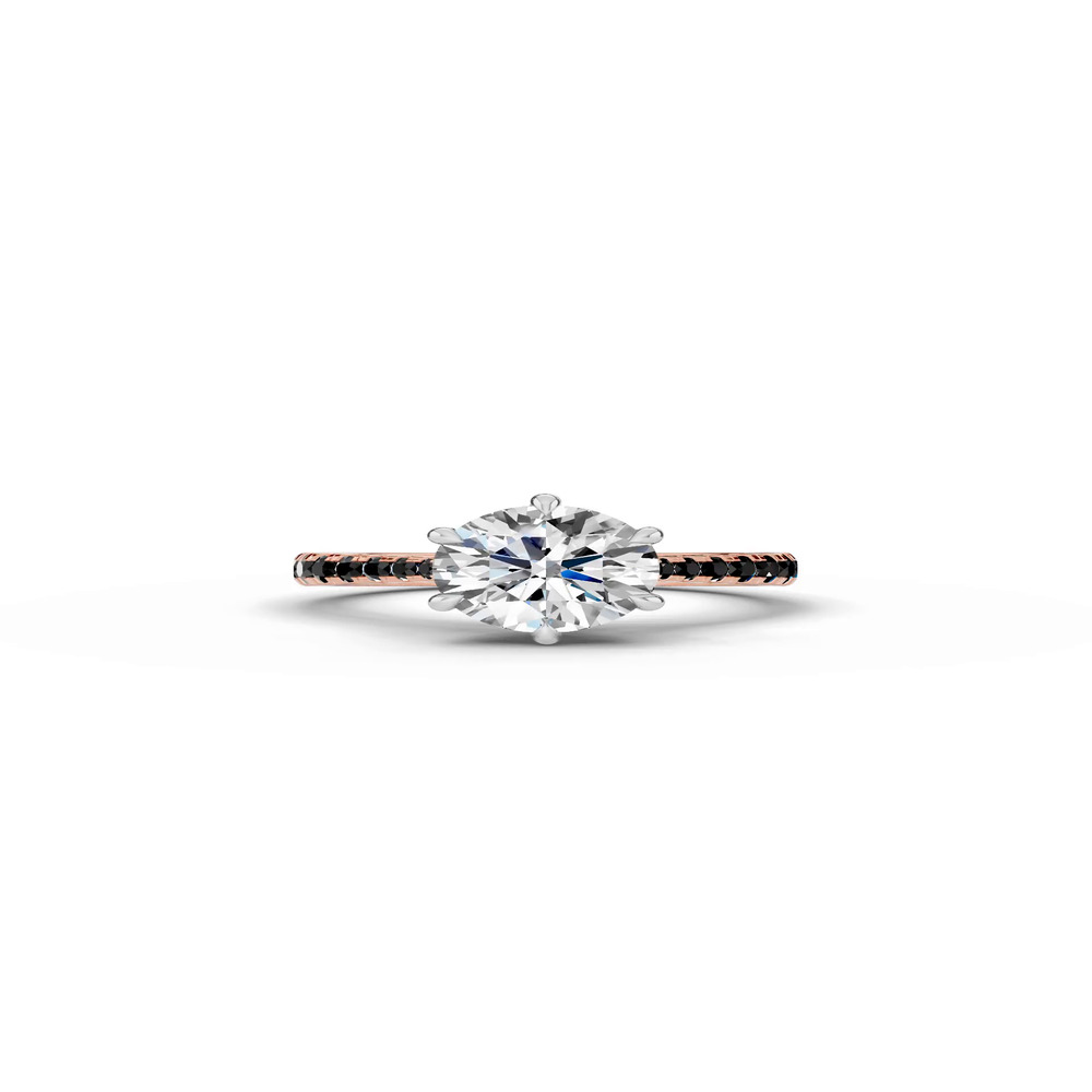 360 degree view of Tradition Cathedral Black Diamond Two-Tone Engagement Ring (0.35 ct. tw.)