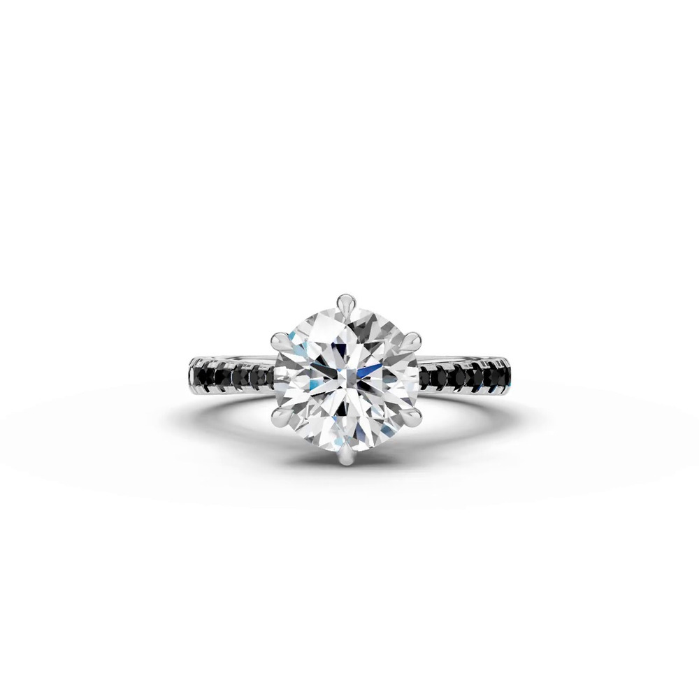 360 degree view of Tradition Cathedral Black Diamond Engagement Ring (0.35 ct. tw.)