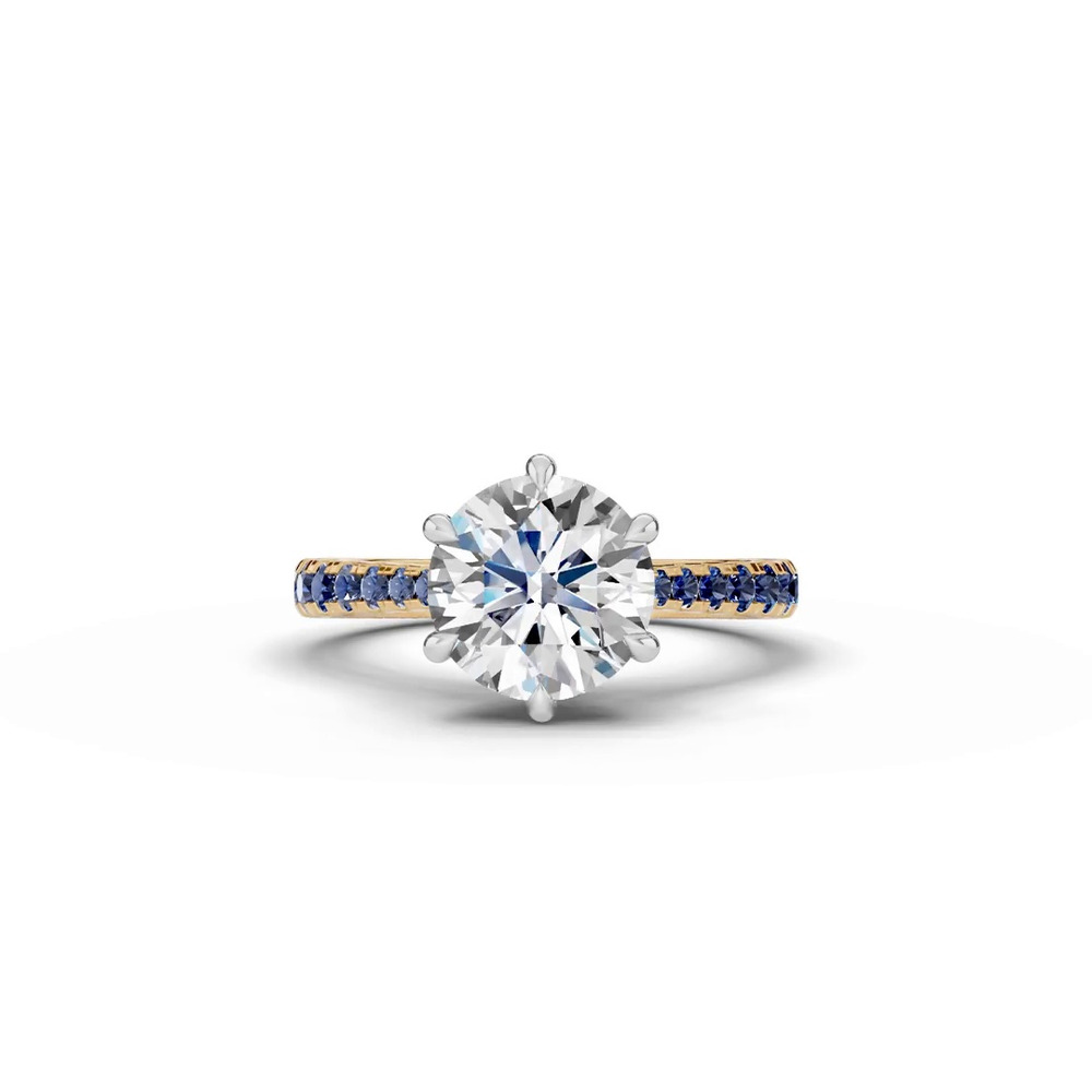 360 degree view of Tradition Cathedral Sapphire Two-Tone Engagement Ring (0.35 ct. tw.)