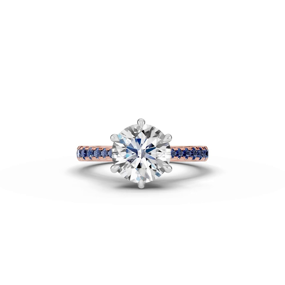 360 degree view of Tradition Cathedral Sapphire Two-Tone Engagement Ring (0.35 ct. tw.)