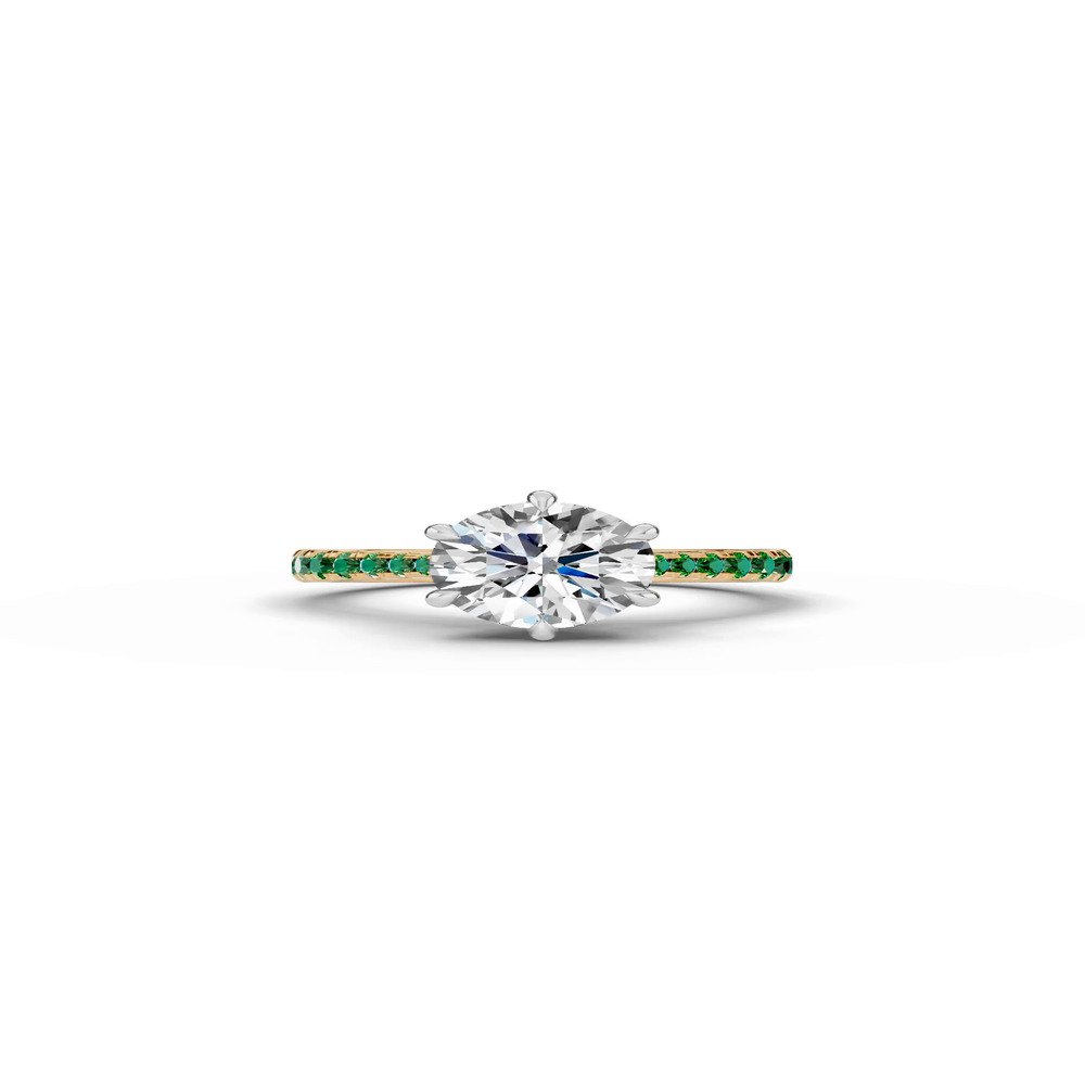 360 degree view of Tradition Cathedral Tsavorite Two-Tone Engagement Ring (0.35 ct. tw.)