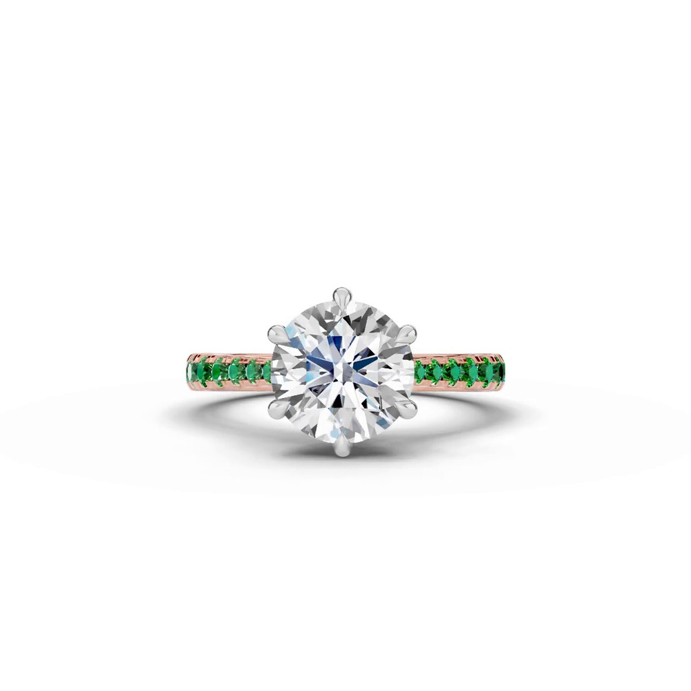 360 degree view of Tradition Cathedral Tsavorite Two-Tone Engagement Ring (0.35 ct. tw.)