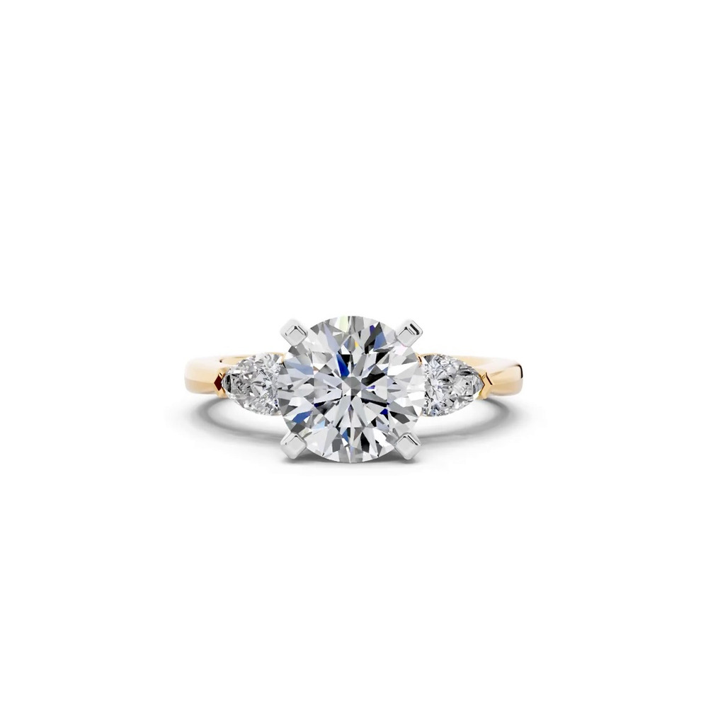 360 degree view of Madison Three-Stone Two-Tone Pear Engagement Ring